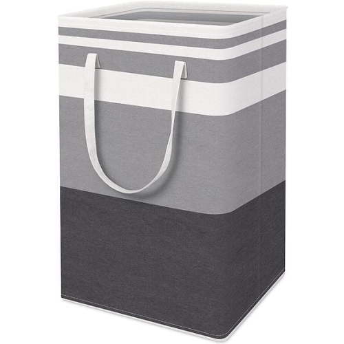 Semfri 1Pack Large Laundry Basket 75L Each Waterproof Freestanding Laundry Hamper Collapsible Tall Clothes Hamper with Extended Handles for Clothes Toys in the Dorm and Family-Gradient Grey