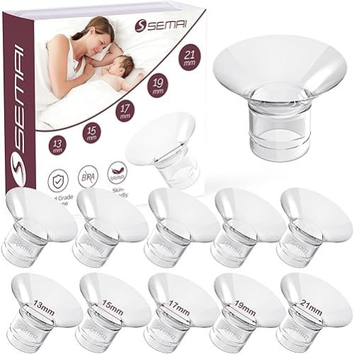 Flange Insert 10PCS 13/15/17/19/21mm for Momcozy S9/S9pro/S10/S12/S12pro/Medela/Tsrete/Spectra/Bellababy etc 24mm Wearable Breast Pump, Reduce 24mm Tunnel Down to Other Correct Size