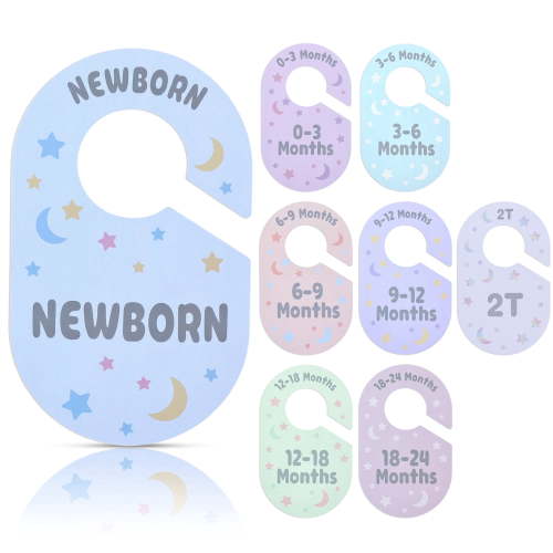8PCS Baby Wardrobe Dividers, Baby Clothes Dividers, Baby Wardrobe Dividers, Double-Sided Organizer from Newborn to 24 Months