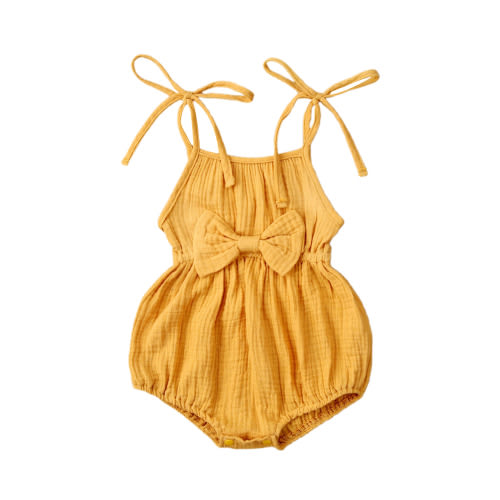 jaweiw Newborn Infant Baby Girls Cotton Linen Romper Jumpsuit Ruffle Halter Sleeveless Bodysuit Outfit Summer Clothes