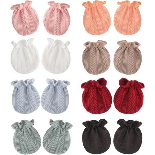 BQUBO Newborn Infant Toddler Mittens No Scratch Cotton Elastic Wrist Gloves Hypoallergenic for 0-6 Months Baby Boys Girls