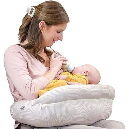 Boppy Complete Nursing Pillow, Breastfeeding & Bottle Feeding Ergonomic Feeding Pillow with Removable Belt, CloseComfort No-Gap Design, Full-Length Positioning Bolster, Washable Cover-Oat Retro Arches