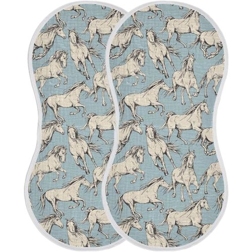 Muslin Burp Cloths for Baby Boys and Girls - 2-Pack Ultra Absorbent Basketball Muslin Washcloths, Newborn Towel, Milk Spit Up Rags, Burp Cloth Bib for Unisex, 22 x 11 Inch