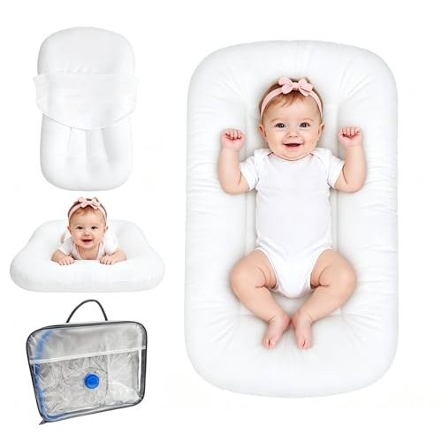 Baby Lounger 0-24 Months Newborn Infant Cotton Floor Seats Support Cushion (White)