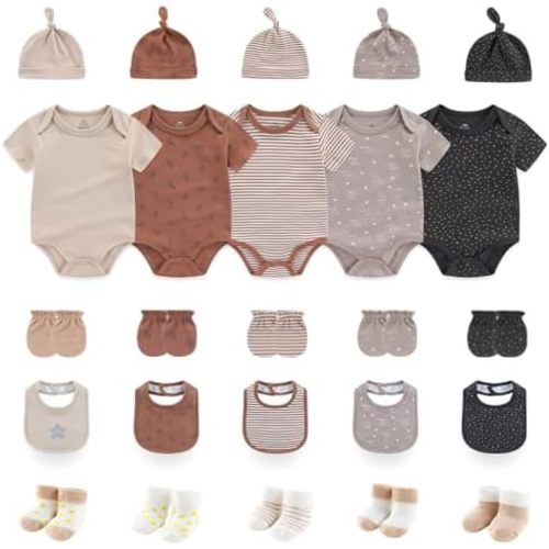Newborn Baby Layette Gift Set 25-Piece Infant Boy Girl Clothes Essentials and Accessories 0-12 Months