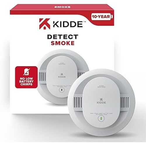Kidde Smoke Detector, 10-Year Battery Powered, LED Warning Light Indicators