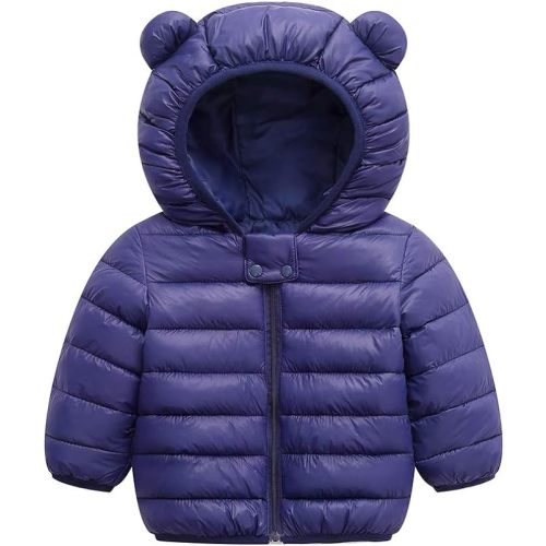 Winter Down Coats for Kids Baby Boys Girls Light Puffer Padded Jacket Bear Hoods Infant Outerwear