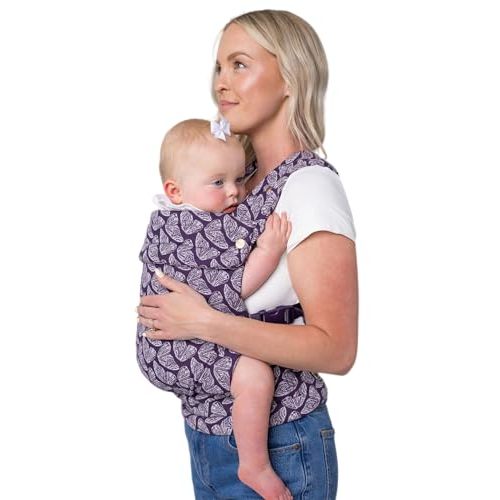 Mabē Monarch Ergonomic Baby Carrier – Premium Cotton Soft Structured Newborn to Toddler Carrier with Hip-Healthy Design, 3 Carry Positions (9-46 lbs), Lightweight & Breathable, (Violet Wings)