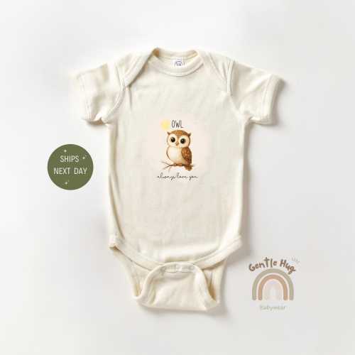 Owl Always Love You Onesie®, Cute Owl Baby Bodysuit, Animal Baby Onesie®, Baby Shower Gift, Newborn Baby Bodysuit, Funny Natural Onesie®