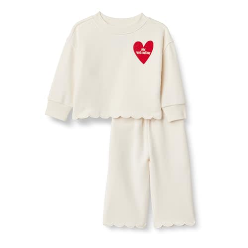 Amazon Essentials x Sofia Grainge Toddlers and Baby Girls' French Terry Sweatshirt Pant and Top Set