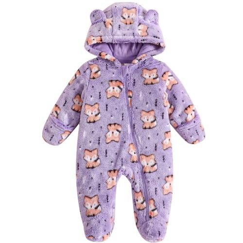Jecson Baby Bear Outfit Newborn Clothes Infant Snowsuit Hooded Jumpsuit | Cozy Baby Snowsuit with Soft Fabric, Hooded Bear Design, and Easy Zipper, A Cute Pick for Newborn Girl Clothes in Winter.