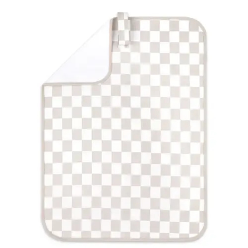 Bilbi Travel Change Mat Jersey Check Natural | Baby Bunting AU