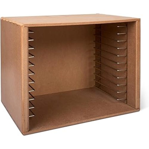 Melissa & Doug Natural Wood Puzzle Storage Case (Holds 12 Puzzles) - Wooden Puzzle Rack Organizer