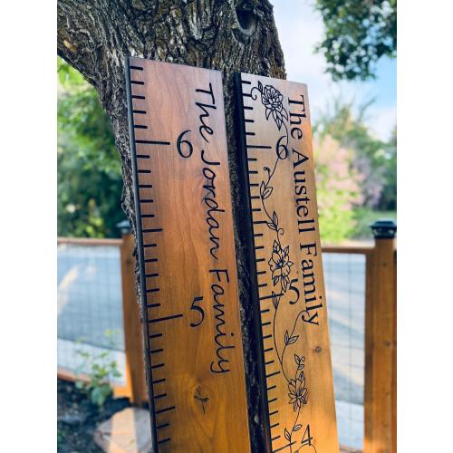 Engraved Growth Chart Family Ruler Hardwood Height Chart, Growth Ruler Wall Decor, Family Ruler Height Tracker, Custom Height Ruler