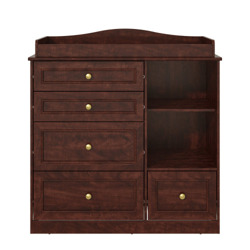 Harriet Bee Changing Table Dresser With 5 Drawers And 2 Shelves & Reviews | Wayfair