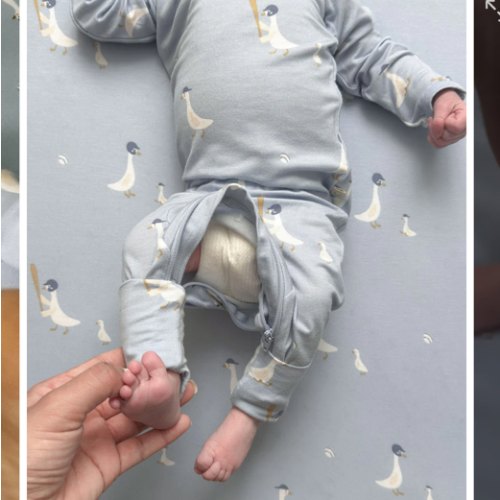 Convertible Footie Pajamas - Baseball Goose