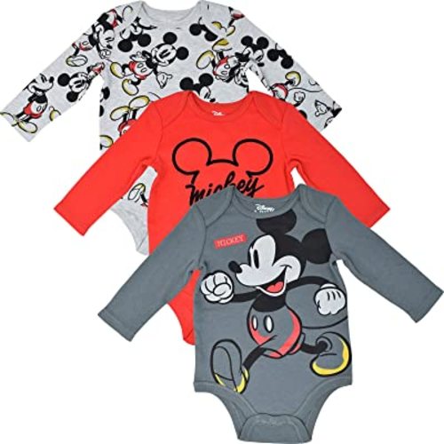 Disney Lion King Winnie the Pooh Mickey Mouse Minnie Mouse Baby 3 Pack Bodysuits Newborn to Infant