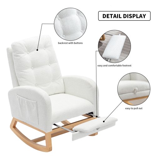 Accent High Back Rocking Chair with Footrest
