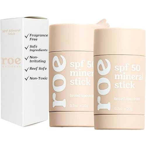 Roe Wellness- Kids Sunscreen Stick For Face & Body Sun Protoction | Reef Safe, Clean Ingredients (SPF 50 Roll-on Stick)