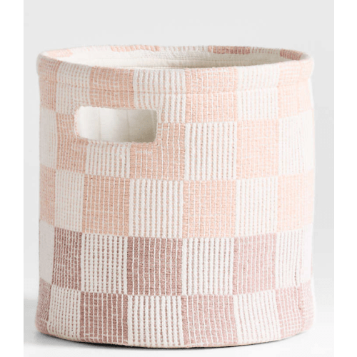 Hopscotch Elegant Pink and Classic Mauve Checkerboard Large Floor Storage Bin
