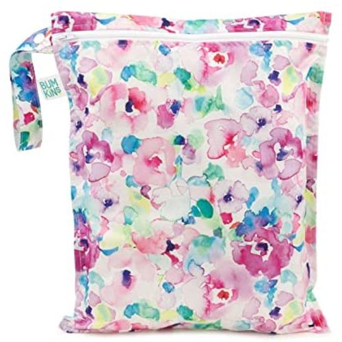 Bumkins Waterproof Wet Bag, Washable, Reusable for Travel, Beach, Pool, 12x14 – Watercolors