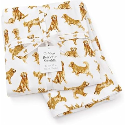 Mud Pie Golden Retriever Muslin Swaddle Blanket