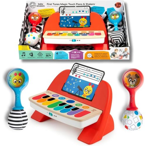 Baby Einstein First Tunes Piano & Shakers Musical Gift Set, with Maracas and Toy Piano, Ages 6 Months and Up