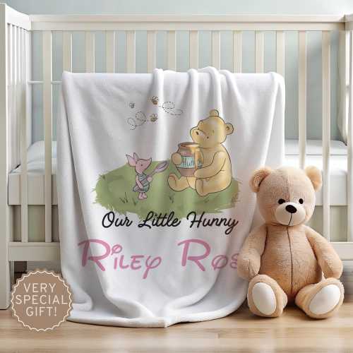 Personalized Winnie the Pooh Baby Blanket, Personalized Custom Blanket, Baby Girl Blanket, Name Blanket, Kids Blanket, Baby shower Gift