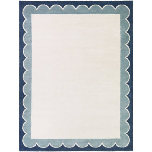 Beachcrest Home™ Light Blue Kids Scalloped Area Rug | Wayfair