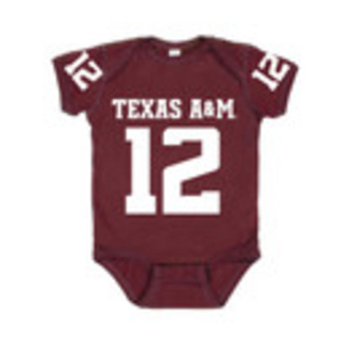 Infant Aggie Jersey Onesie - Maroon - The Warehouse at C.C. Creations