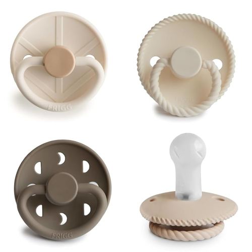 FRIGG SilkySoft Silicone Baby Pacifier 4-Pack Crystal Sparkle | Made in Denmark | BPA-Free (6-18 Months)