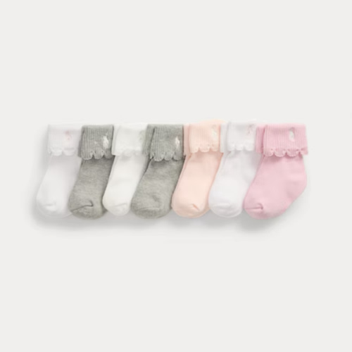 Scalloped-Trim Ankle Sock 7-Pack
