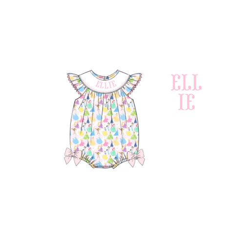 2T Pre-Order Custom Name Smocked Princess Bishop Bubble