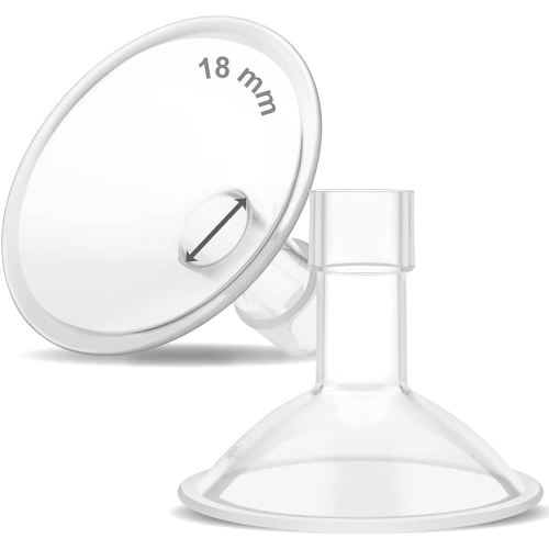 Maymom MyFit Crater Series 18 mm Two-Piece Design Small Breastshield Compatible with Medela Breast Pumps; Not Original Medela Pump Parts; Replace Medela Shields; Fit Flex Connector; 2pc