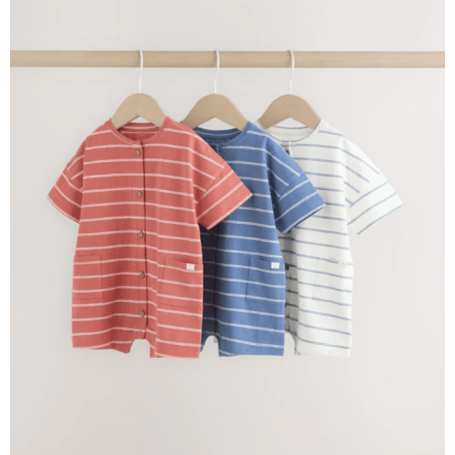 Buy Stripe Jersey Baby Rompers 3 Pack from Next USA