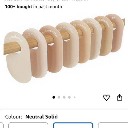 3 Sprouts Baby Closet Dividers Set of 8 - Baby Clothes Organizer & Wardrobe Hanger - Nursery Infant Closet Organizer for Baby Clothing by Size or Age from Newborn to Toddler Boy & Girl - Neutral