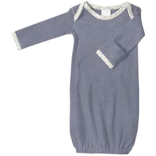 SwaddleDesigns Softest Cotton Baby Pajama Gown with Foldover Mitten Cuffs for Infant Boy and Girl, Newborn, 0-3 Months