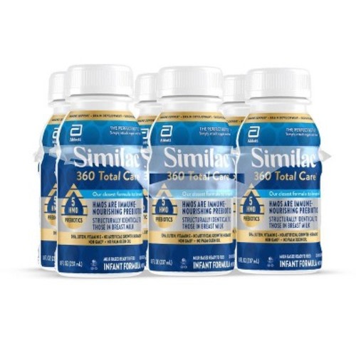 Similac 360 Total Care Non-GMO Ready to Feed Infant Formula Bottles - 8 fl oz Each/6ct
