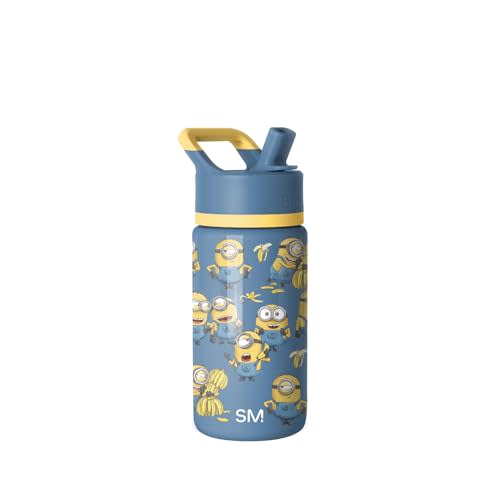 Simple Modern Kids Summit Water Bottle with Straw Lid | Despicable Me Minions 14oz Stainless Steel Cup Insulated Tumbler for Girls, Boys, School | Minions Unite