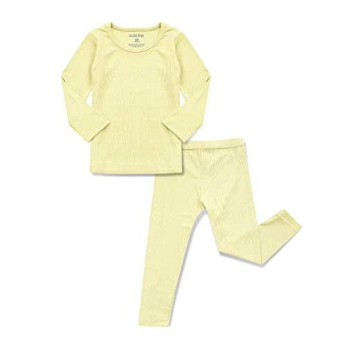 AVAUMA Baby Boys Girls Pajama Set Kids Toddler Snug fit Ribbed Sleepwear pjs for Daily Life Style