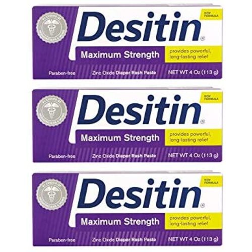 DESITIN Maximum Strength Diaper Rash Paste, 3 Pack (4 Ounce)