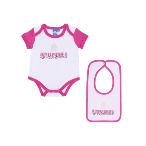 OM Baby Girl Bodysuit and Bib Set Olympique de Marseille Official Store