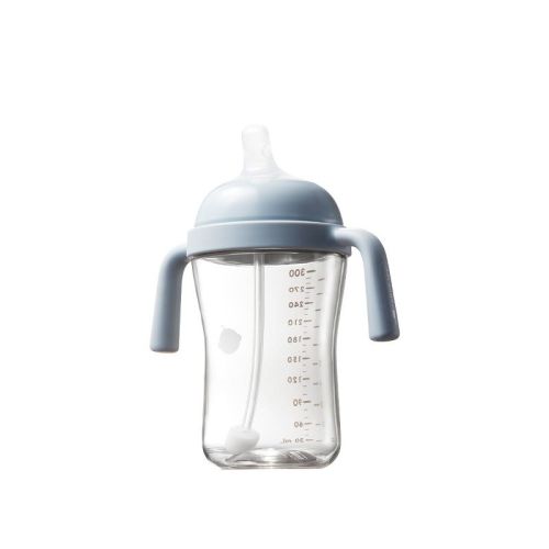 Bc Babycare Baby Toddler Straw Sippy Cup 10 oz BPA-Free PPSU Weighted Straw Drinking Cup 6 Months Up Blue/1 pack