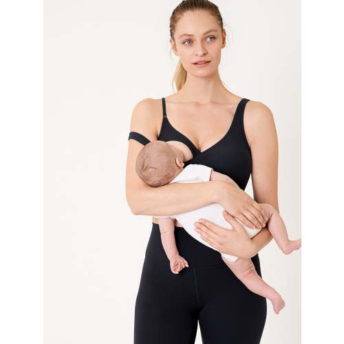 MOMANDA Naterlax® V Neck Nursing Tank Top- Size M, black