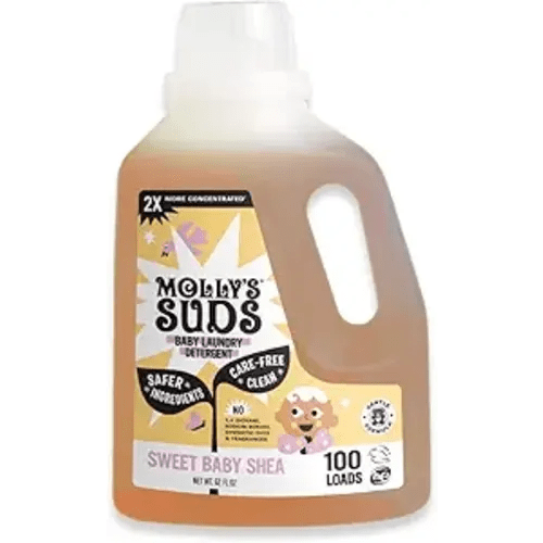 Molly's Suds Baby Liquid Laundry Detergent | Removes Formula, Poop & Spit-Up Stains | Extra Gentle for Infants, Babies, Toddlers (Sweet Baby Shea, 100 Loads)