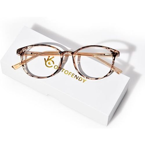 OPTOFENDY Blue Light Glasses for Women, TR90 Blue Light Blocking Glasses Relieve Eyestrain & Anti UV400 Rays