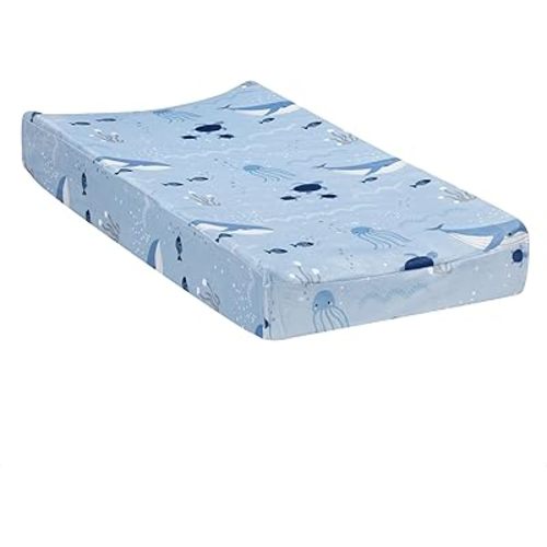 Lambs & Ivy Bubbles and Squirt Underwater Whale/Fish Soft Changing Pad Cover