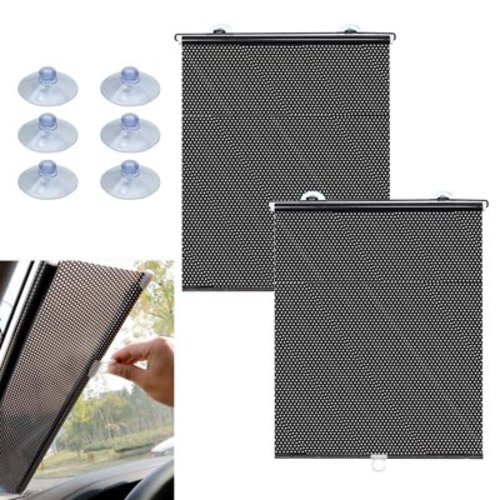 2 Pack Car Window Sun Shade Side Retractable for Car Blocks Heat and UV Rays Glare Protection Roller Sunshade Visor for Baby, Kids, Pets, Passengers