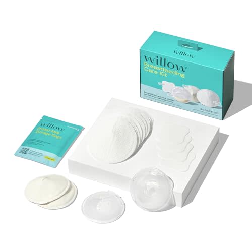Willow - Breastfeeding Care Kit - Includes Catch- All Cups, Gel Nipple Pads, Resusable & Disposable Breast Pads - Free Feeding Course & Lacation Support - Breastfeeding Essentials for Postpartum