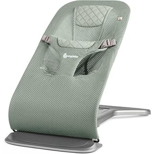 Ergobaby Evolve 3-in-1 Mesh Baby Bouncer Seat, Adjustable Multi-Position Infant Bouncer and Toddler Chair, Breathable Mesh, Converts from Newborn to Toddler - Sage Green